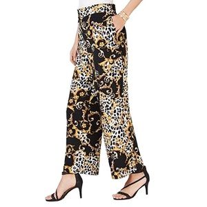 Thalia Sodi Floral flashy print wide legs pants